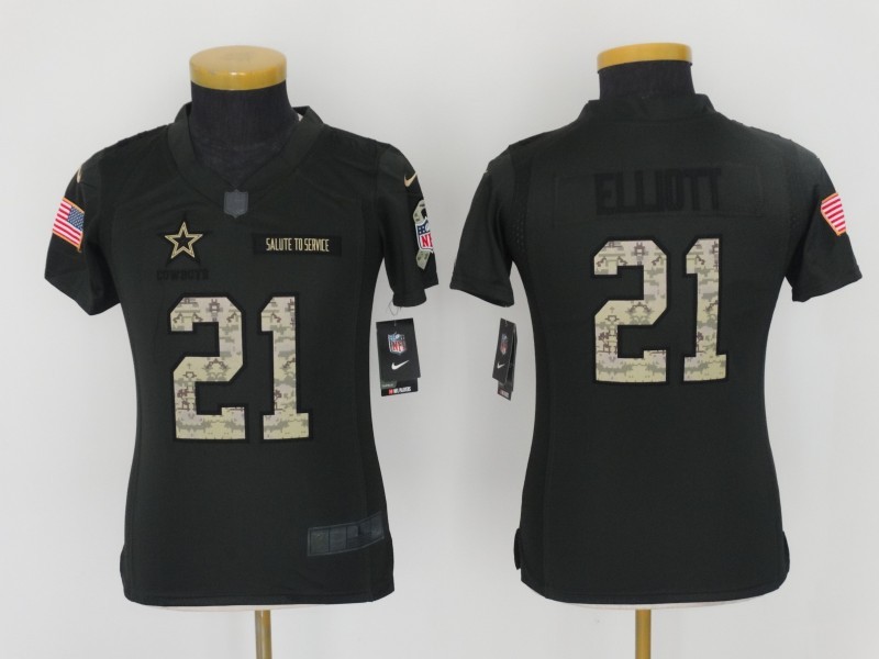 Youth Dallas Cowboys 21 Ellidtt 2016 Nike Anthracite Salute to Service Limited Jersey